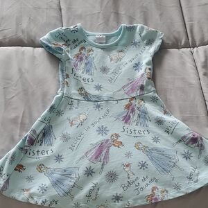 Green A-Line Sundress with Flutter Cap Sleeves